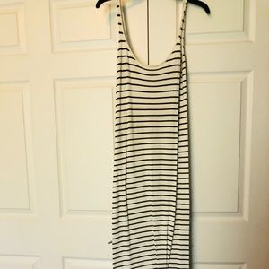 Zara black and white striped maxi